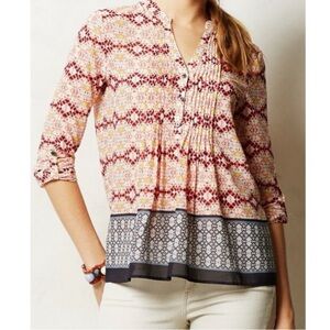 {Anthropologie | HD in Paris} Geometric  Print Boho Top